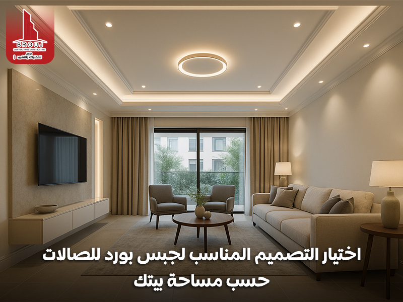 اختيار التصميم المناسب لجبس بورد للصالات حسب مساحة بيتك